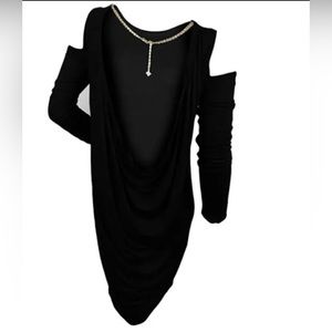 BCBGMAXAZRIA  Women's Bailey Open Back Cold Sholder Dress S